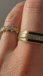 onyx and diamond striped ring