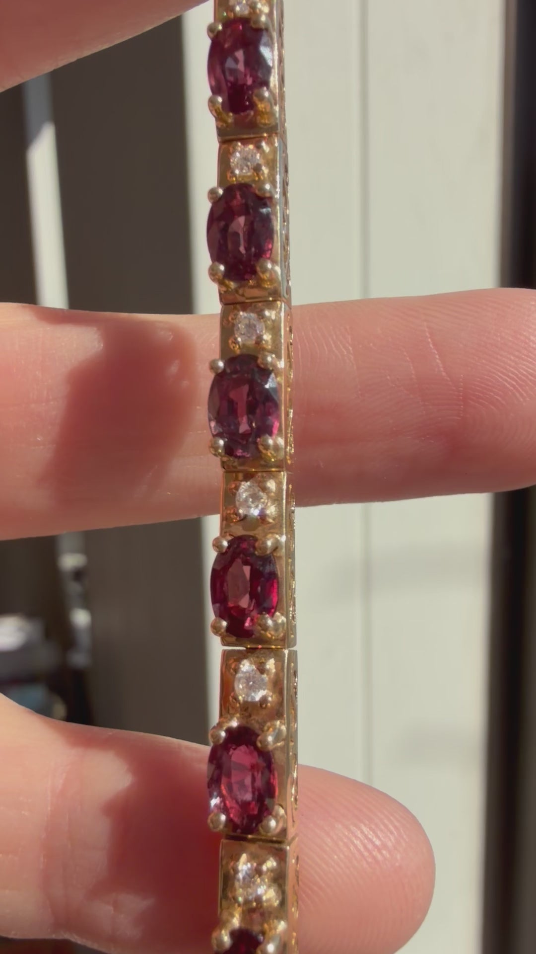 5.61carat ruby and .99carat diamond tennis bracelet