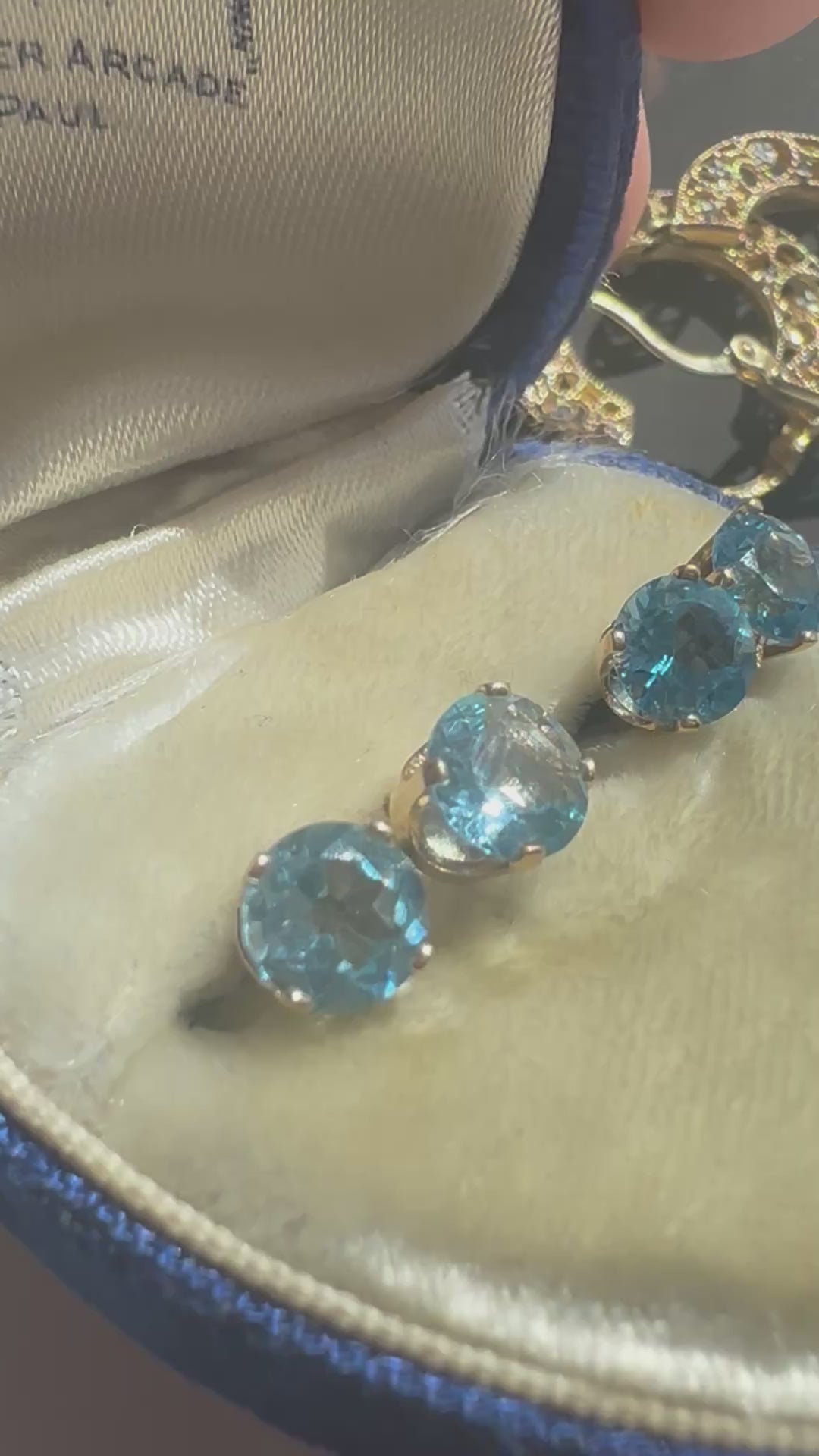 blue topaz stud earrings