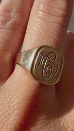 rounded square signet ring