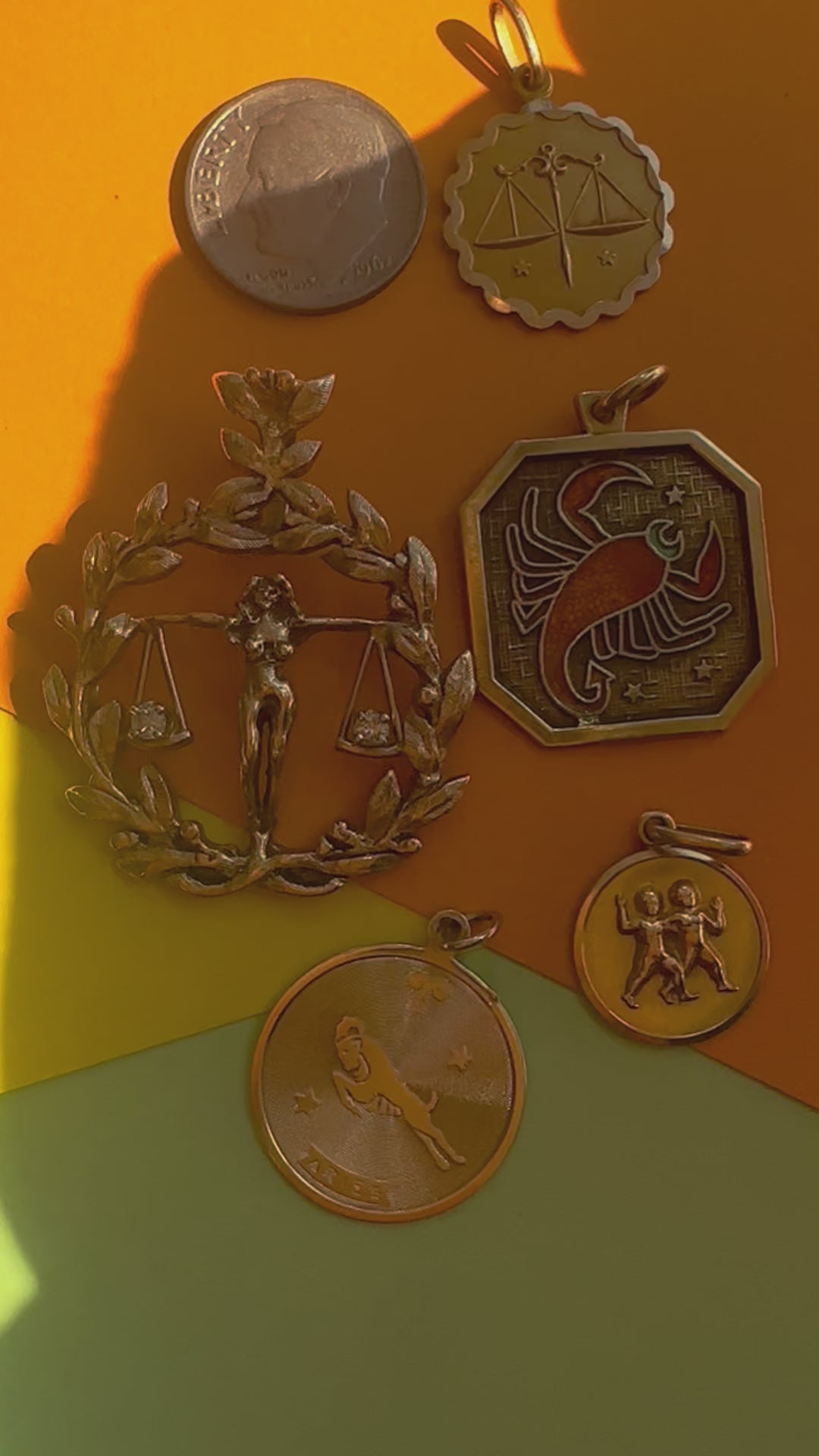 vintage zodiac charms
