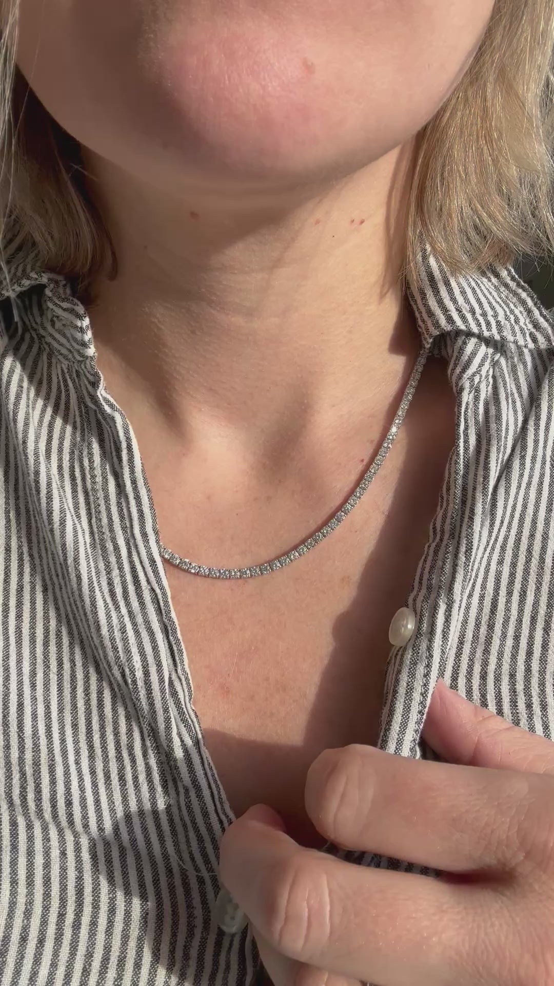 12.1carats lab diamond tennis necklace