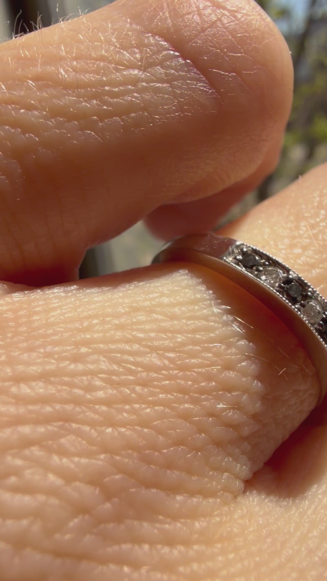 white gold sapphire + diamond band