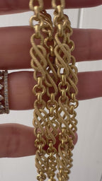 18k gold knurled texture fancy link 30.5" chain