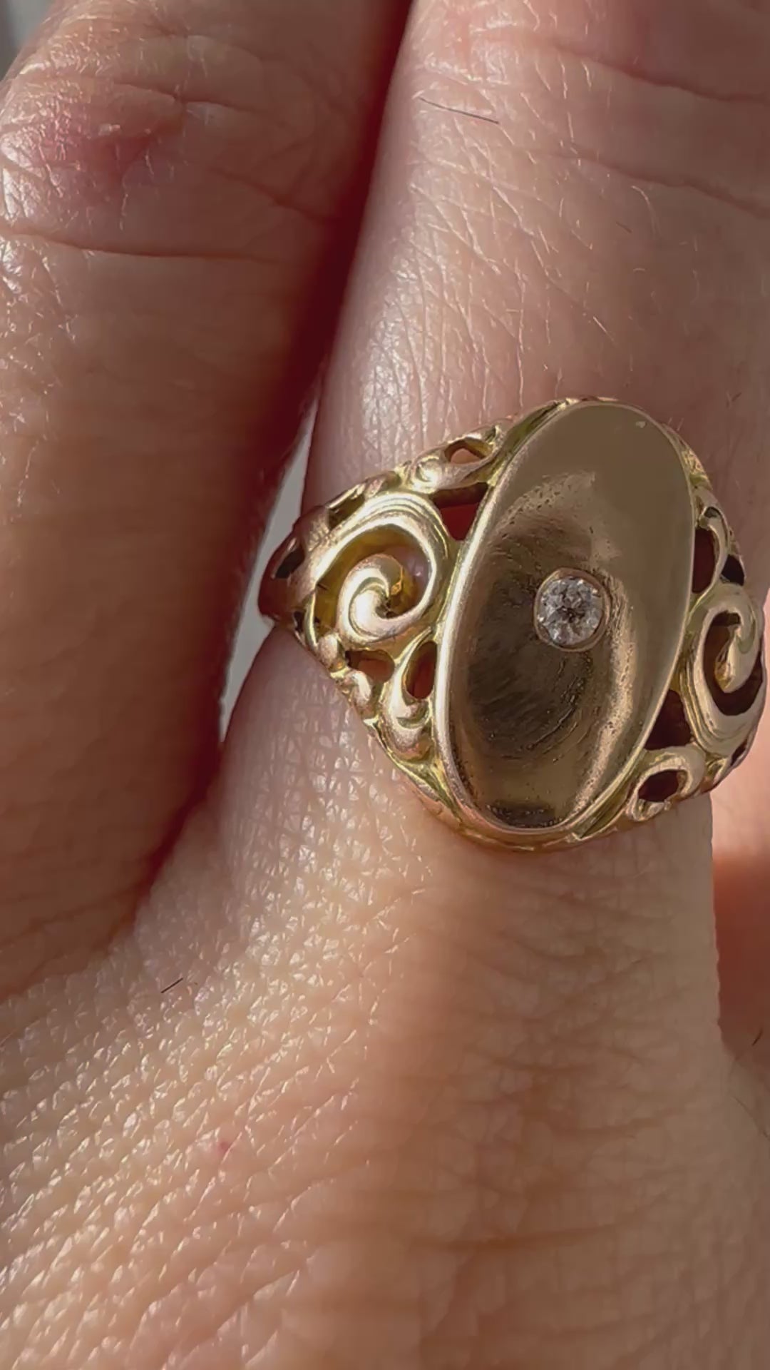 old mine cut diamond signet