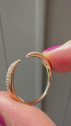 pave diamond open nail style band
