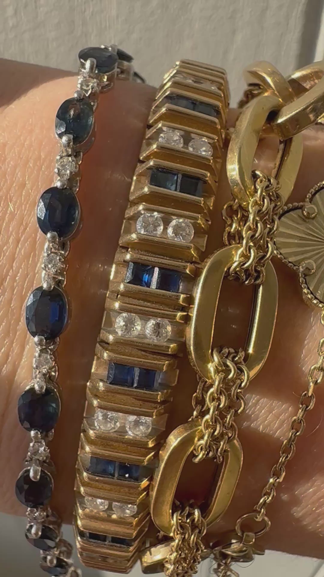 diamond and sapphire tennis bracelet