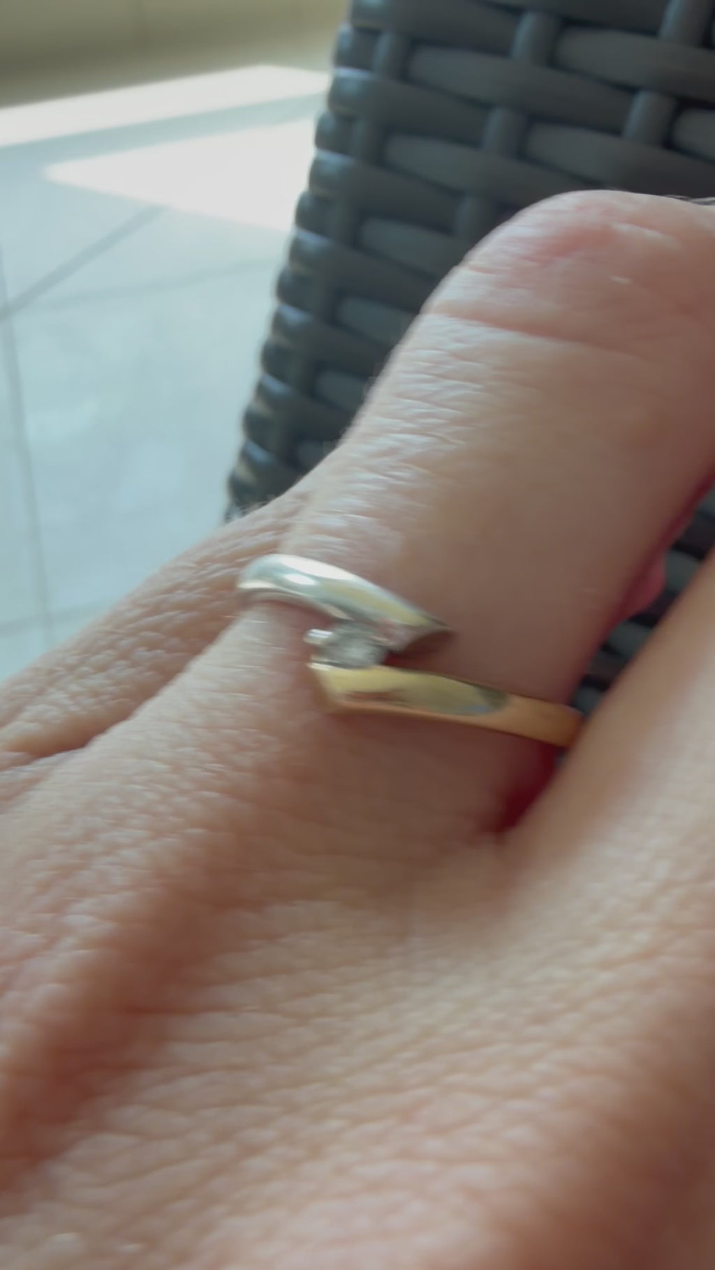 two tone nail diamond ring