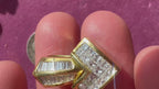 diamond and 18k yellow gold arrow pendant