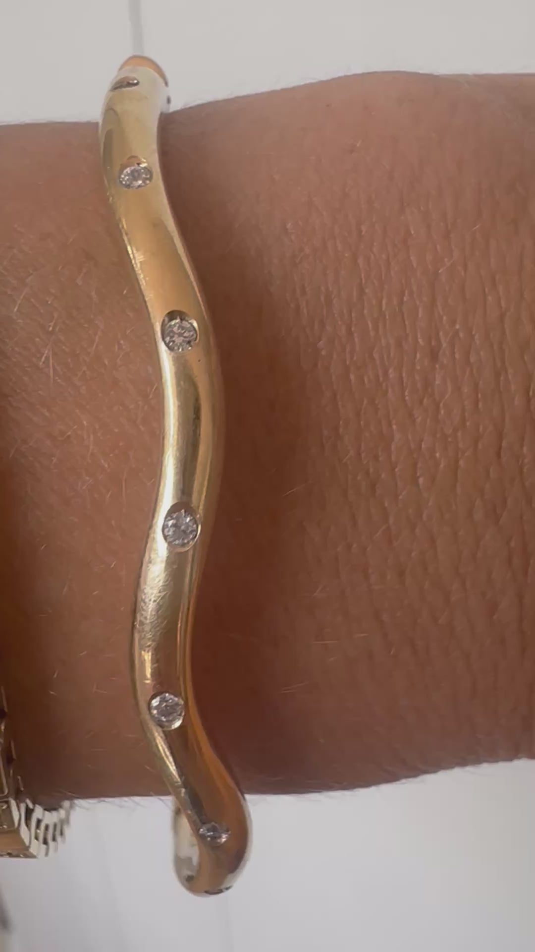 wavy diamond bangle