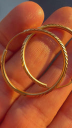 solid 18k 1.25" textured hoops