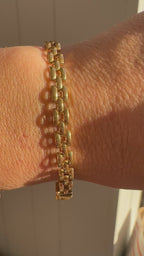 18k panther link bracelet