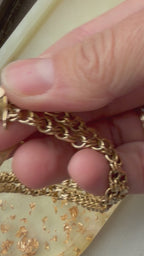 18k gold double link charm bracelet with wide customizable clasp