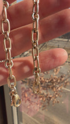 solid oval and round link bracelet