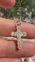 bezel set diamond cross
