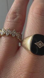 onyx and 14k gold ring