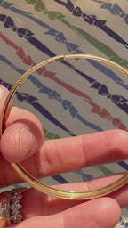 leaf etched 10k gold bangles