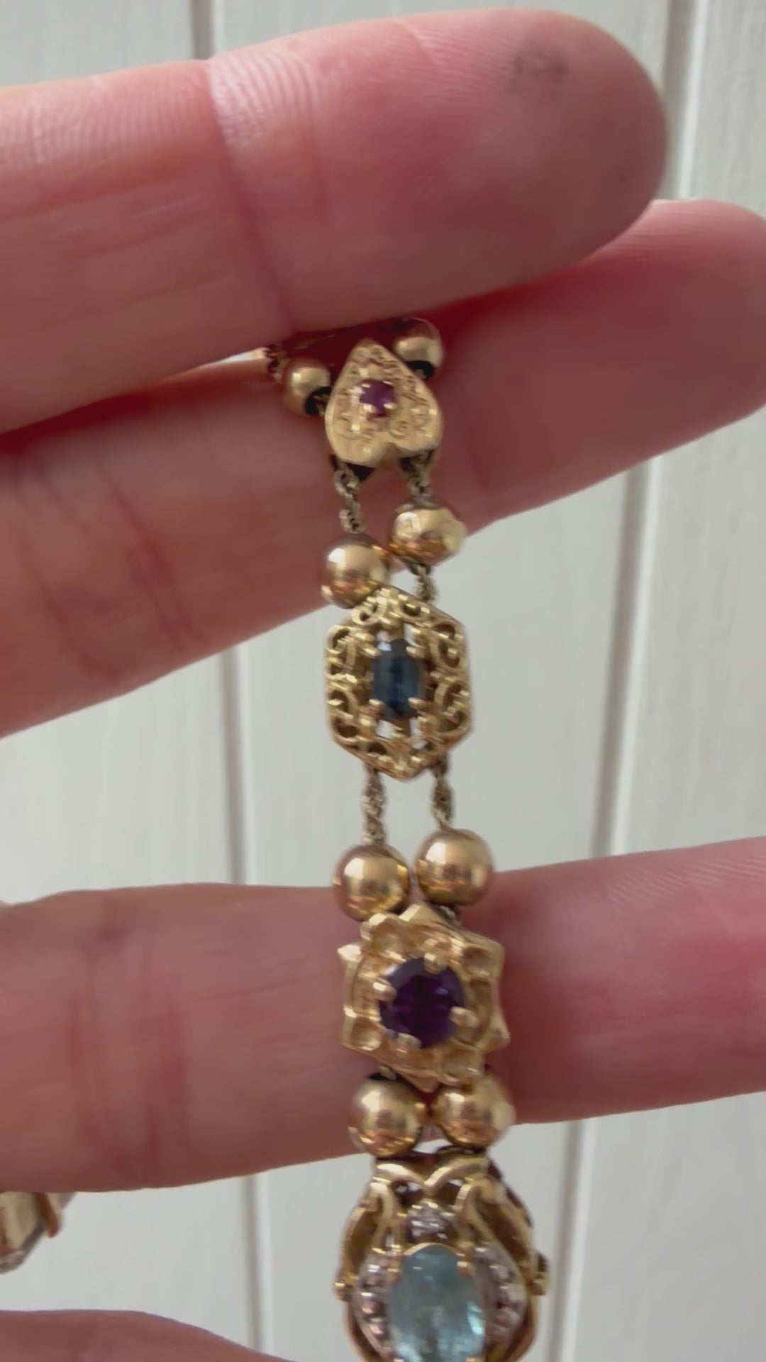 vintage gemstone slider bracelet