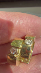 chunky click in hoops with bezel set diamond