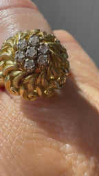 elegant 18k and diamond cocktail ring