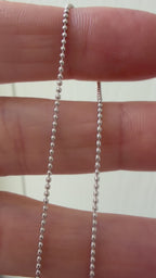 18.25" white gold ball link chain