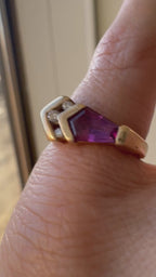 pink tourmaline and diamond arrow ring