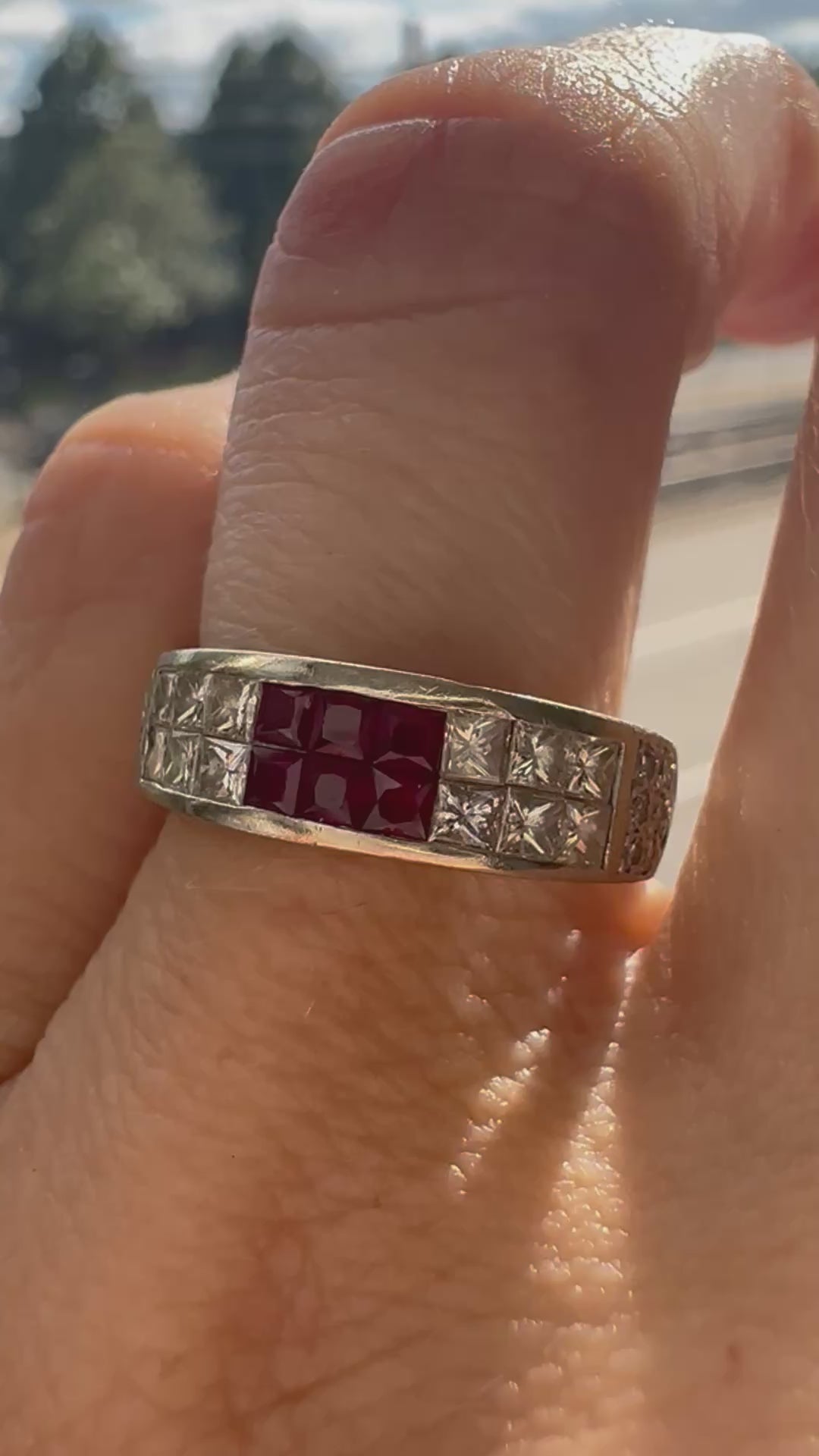 Ruby and diamond band