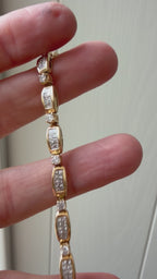 3 carat natural diamond princess cut and round tennis bracelet