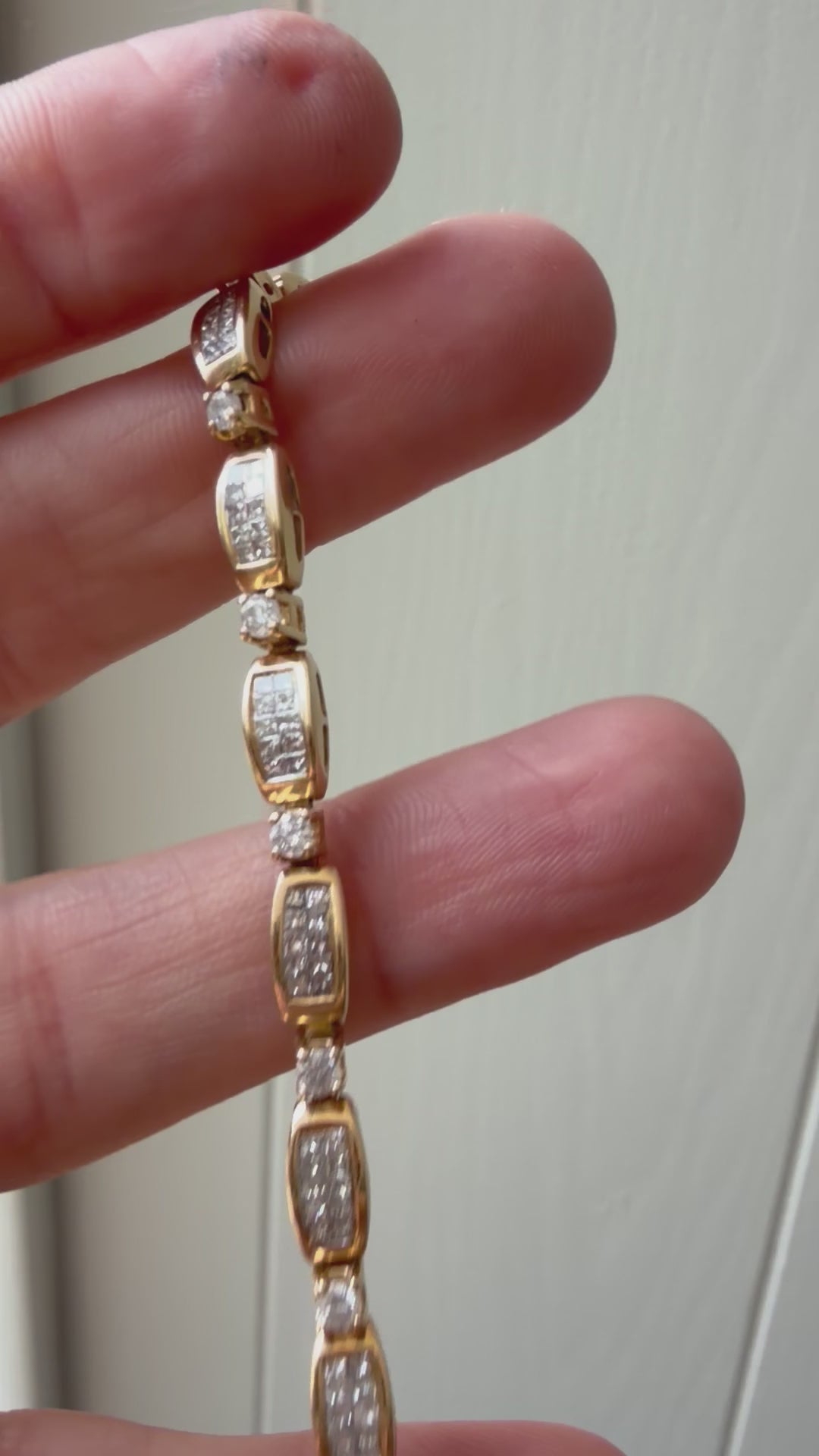 3 carat natural diamond princess cut and round tennis bracelet