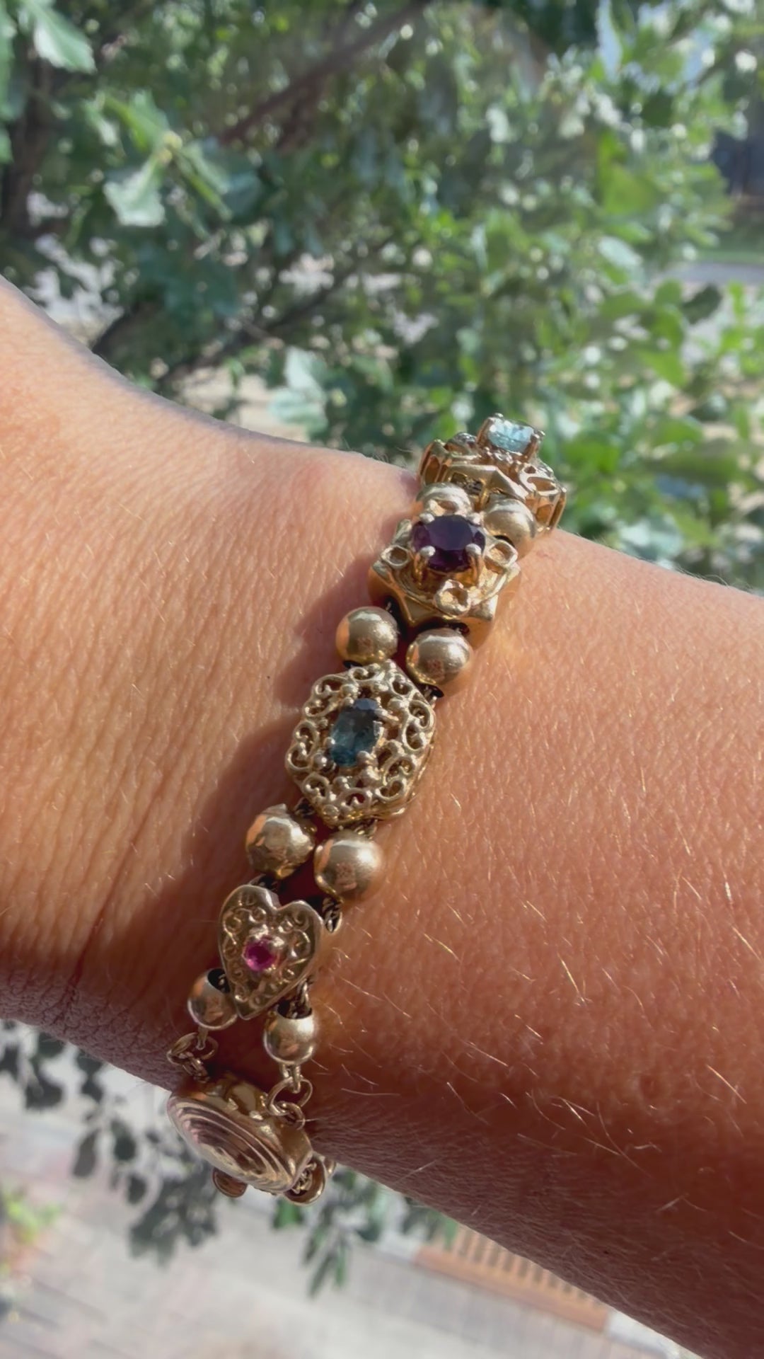 vintage gemstone slider bracelet