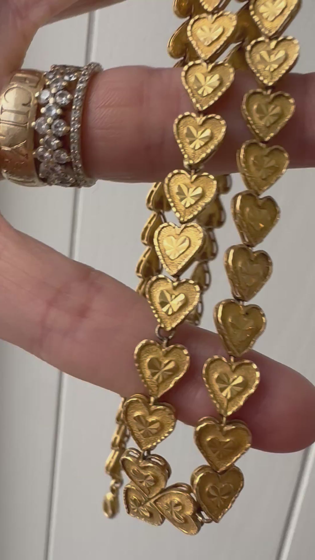 21k gold hearts necklace