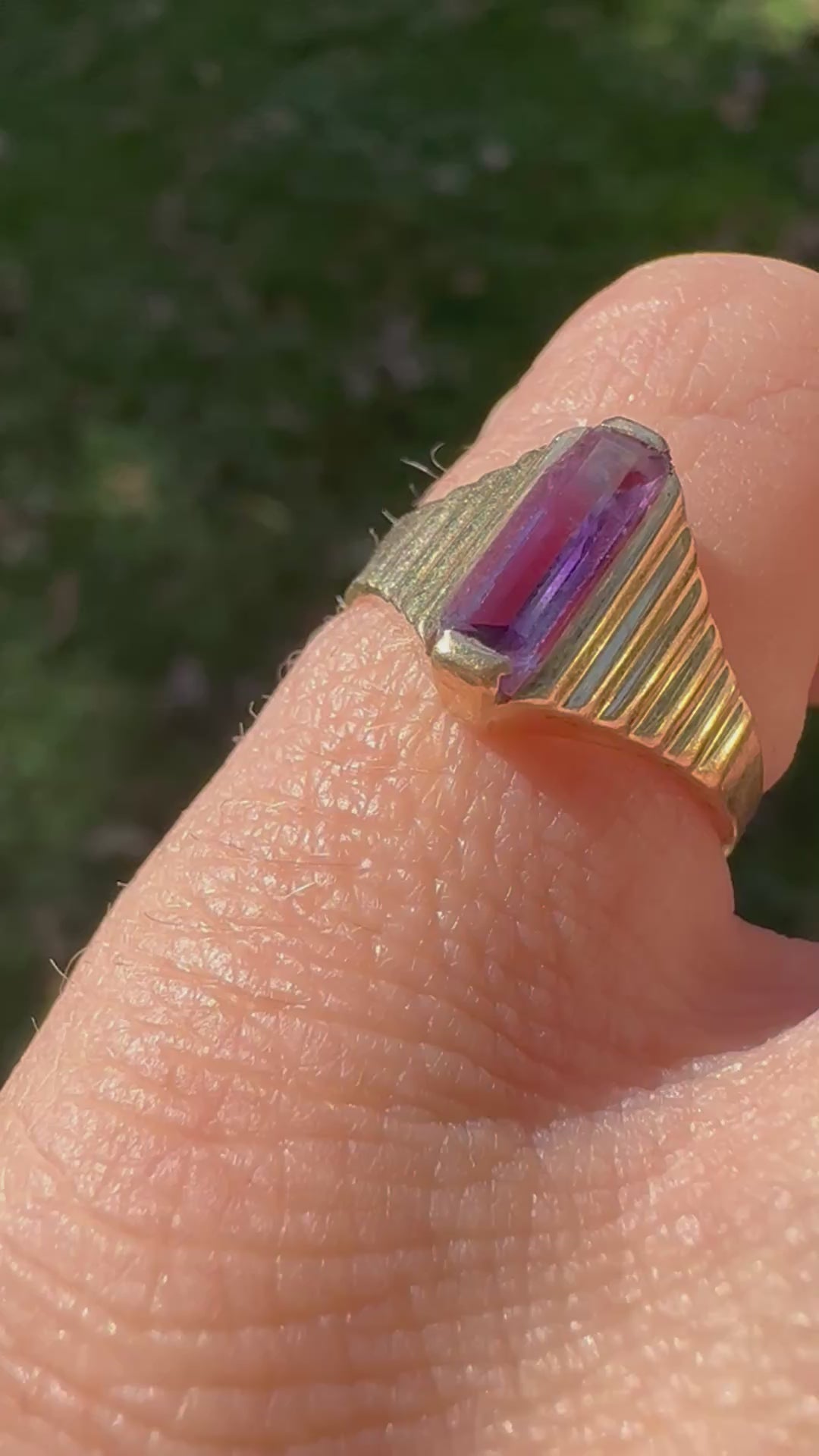 modern amethyst ring