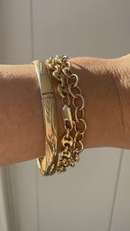 leaf etched 10k gold bangles