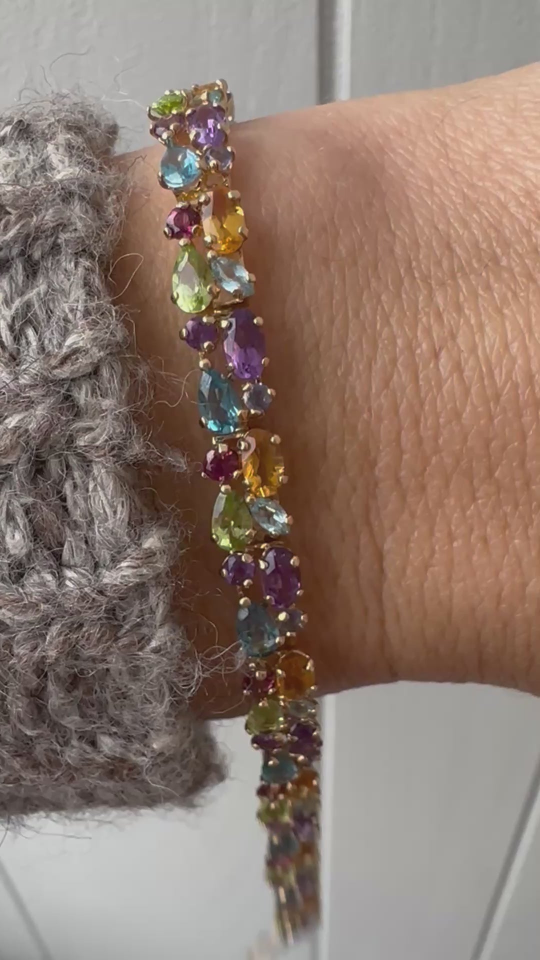 rainbow gemstone cobblestone bracelet