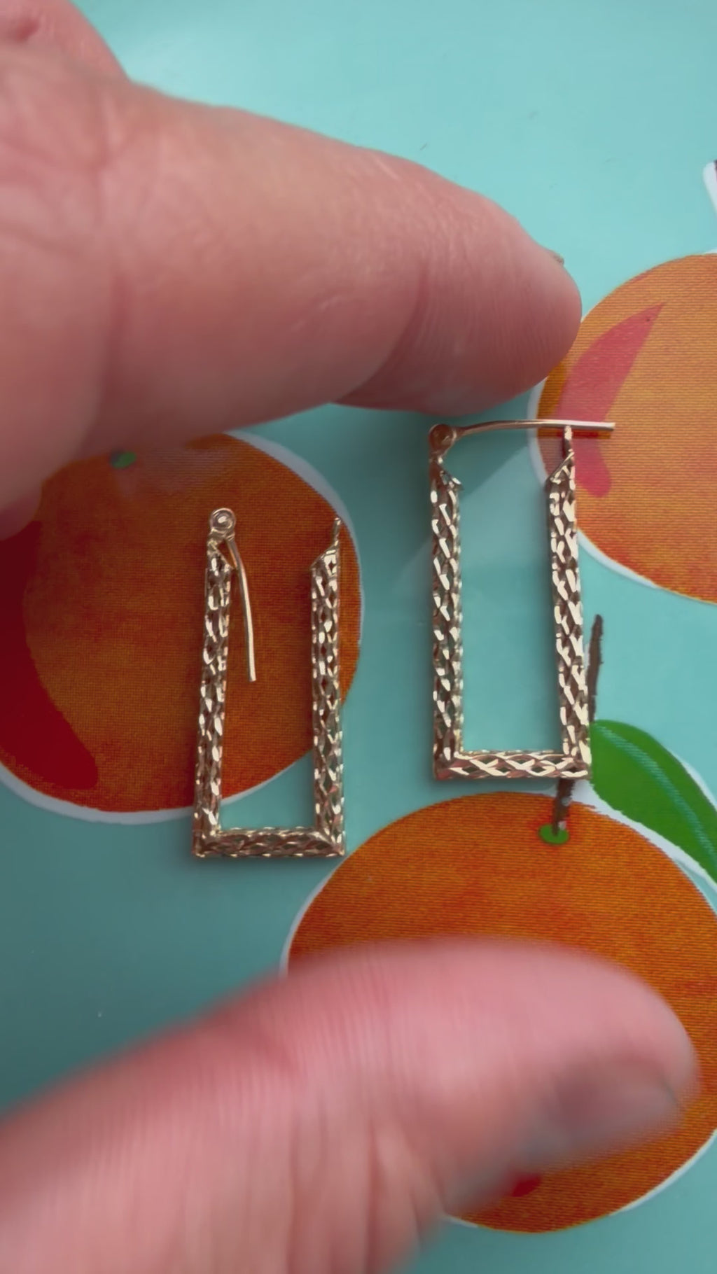 meshy textured rectangle hoop
