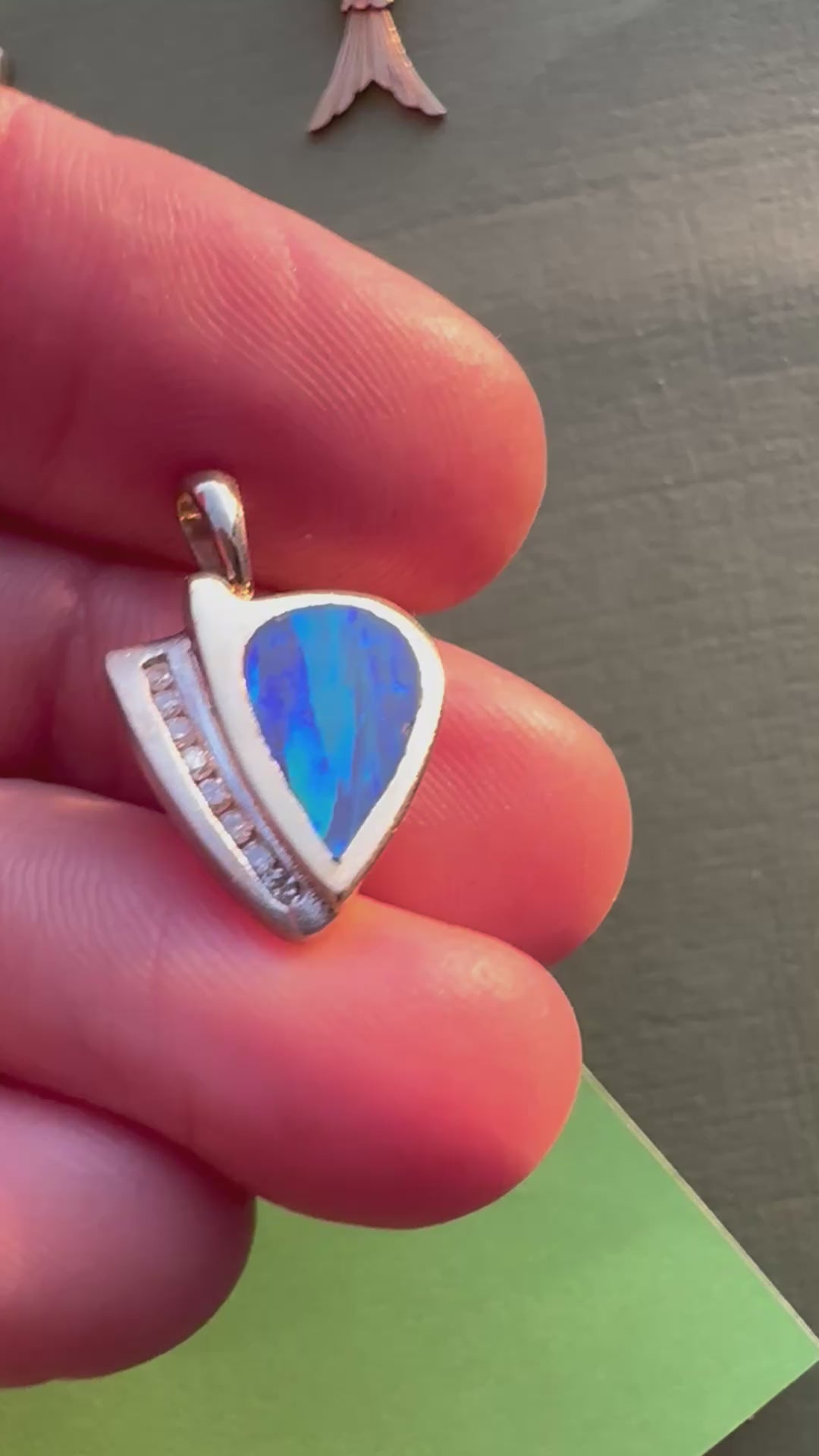 opal and diamond charm