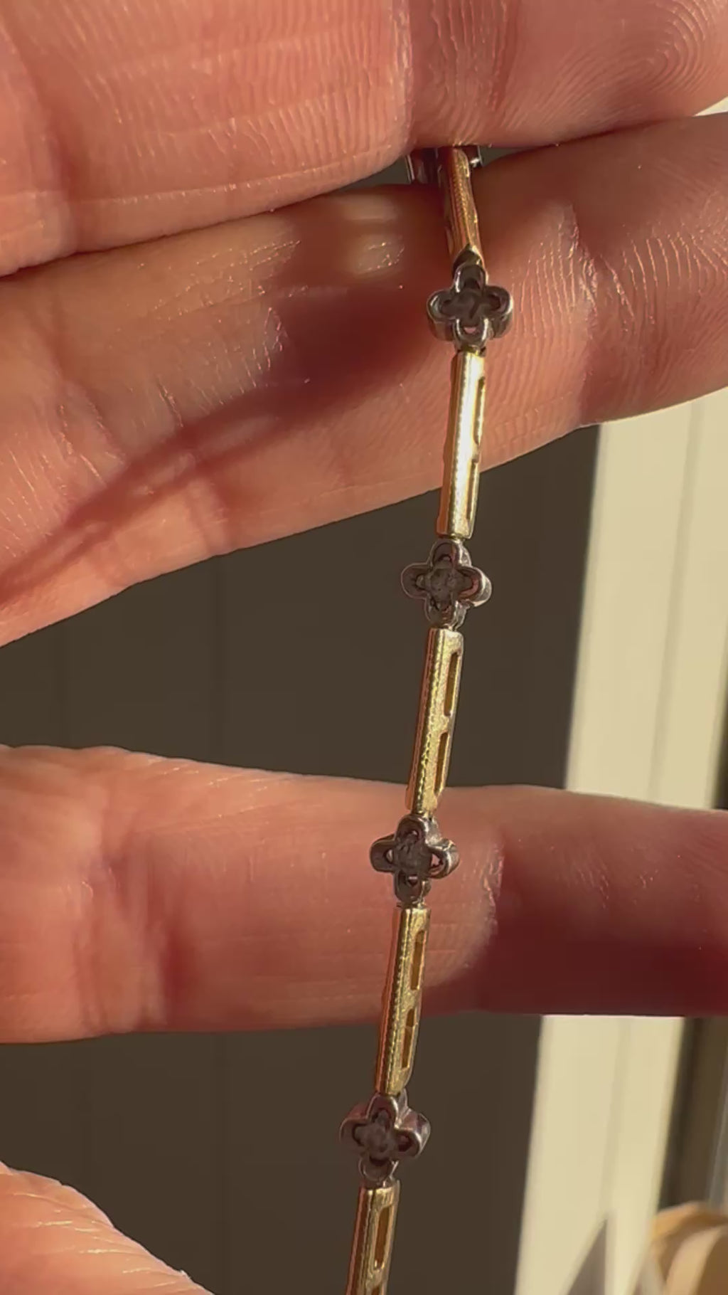 diamond clover station bracelet