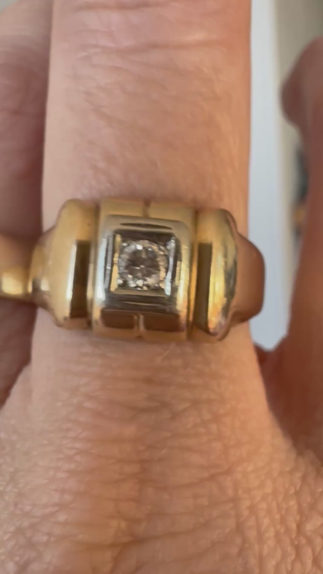 chunky two tone diamond ring