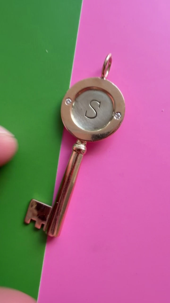 heavy S key with diamonds