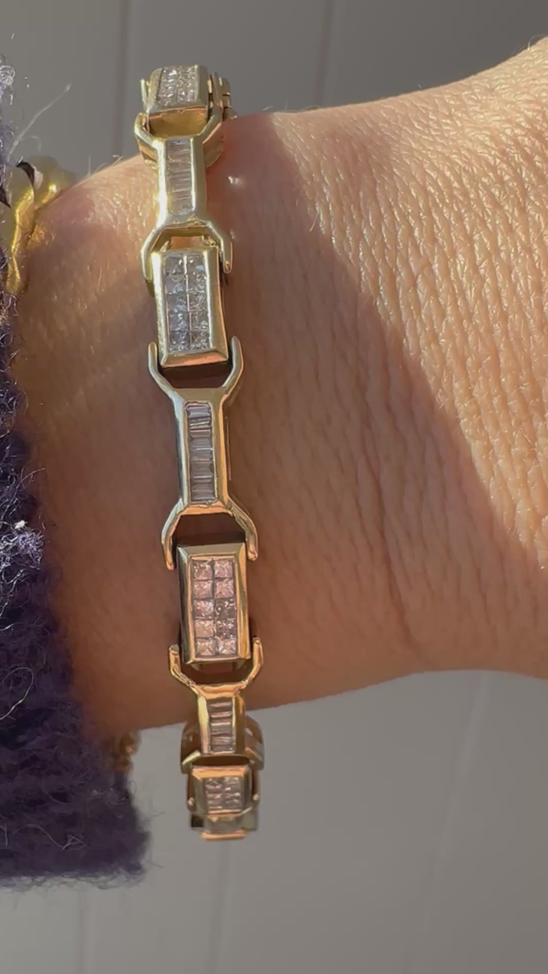 3.63carat natural diamond buckle link tennis bracelet