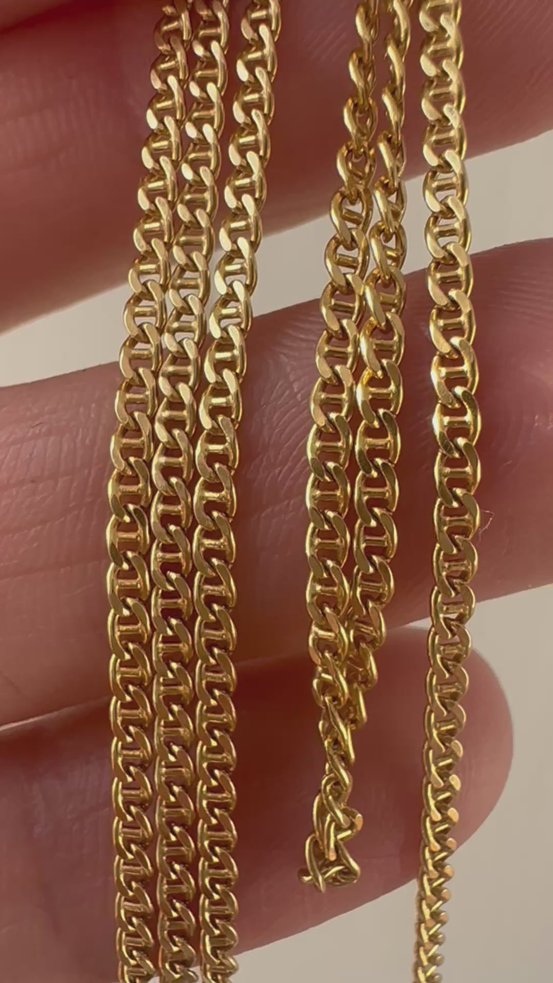 18k gold mini anchor link chain