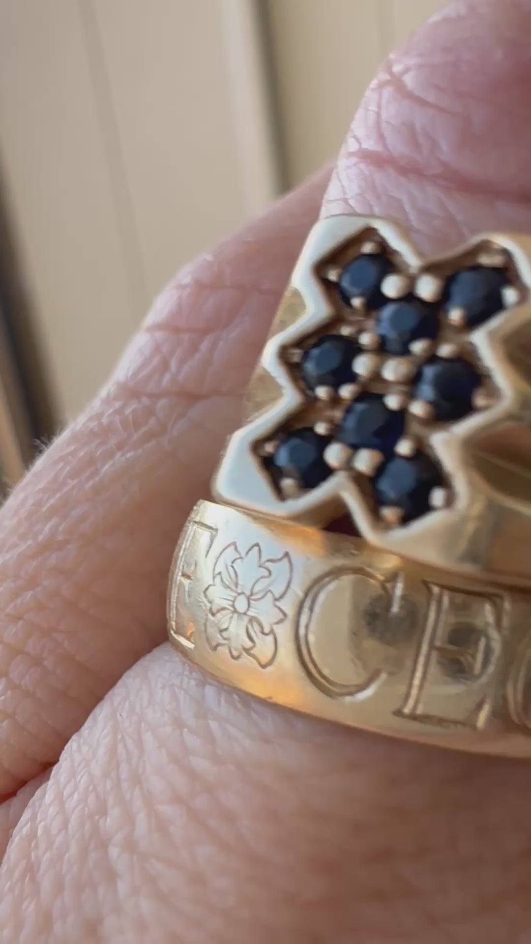 sapphire signet style ring