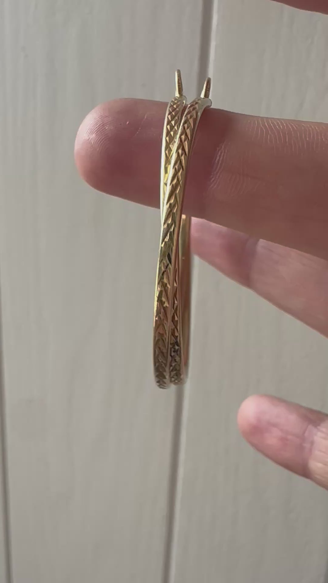 oversized etched hoops