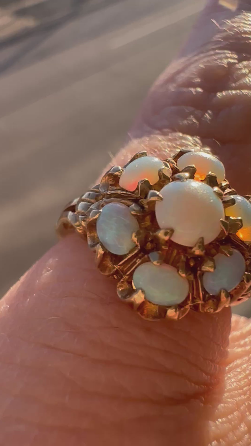 antique opal cluster ring