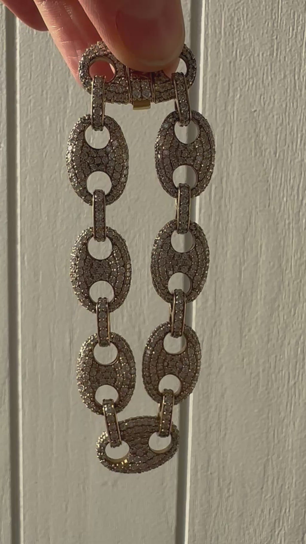 diamond covered gucci link bracelet