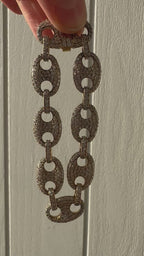 diamond covered gucci link bracelet