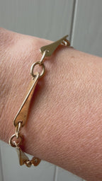 unique long angled bar link bracelet