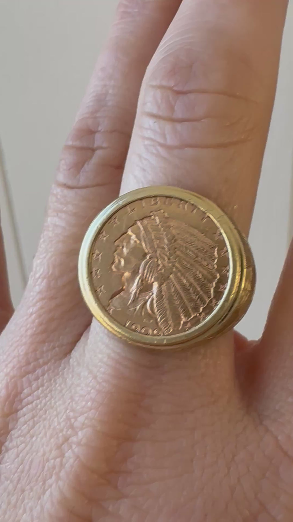 1909 $2.5 Indian Head 18k coin ring
