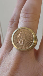 1909 $2.5 Indian Head 18k coin ring