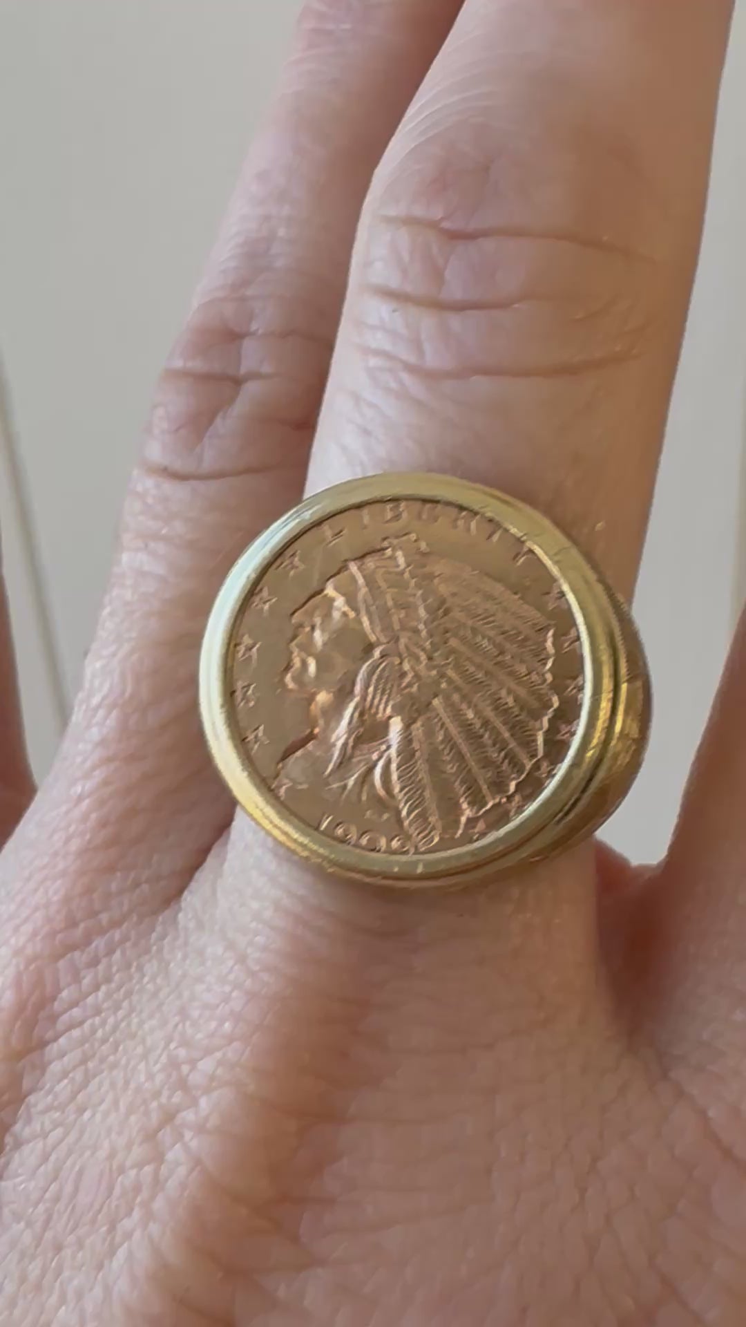 1909 $2.5 Indian Head 18k coin ring